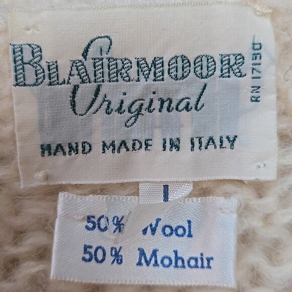 Vintage Blairmoore Wool Mohair Cardigan Embroidered Cream Size Large - Picture 4 of 6